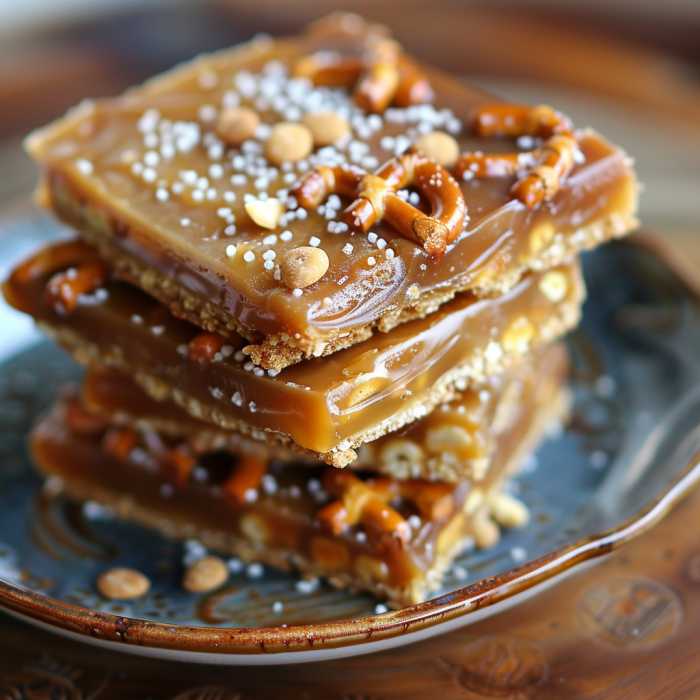 Caramel Pretzel Crack Bars