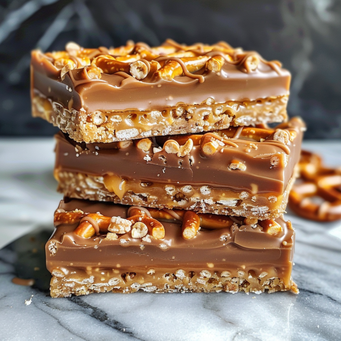 Caramel Pretzel Crack Bars