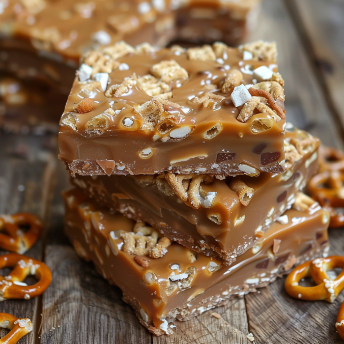 Caramel Pretzel Crack Bars