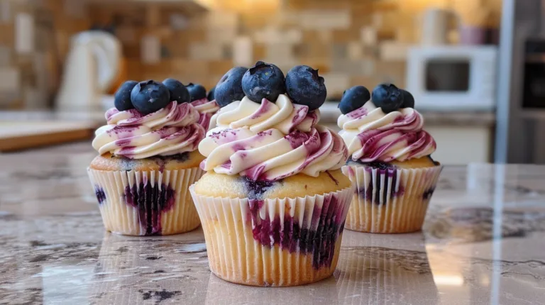 Elegant White Chocolate Blueberry Cheesecake Cupcakes