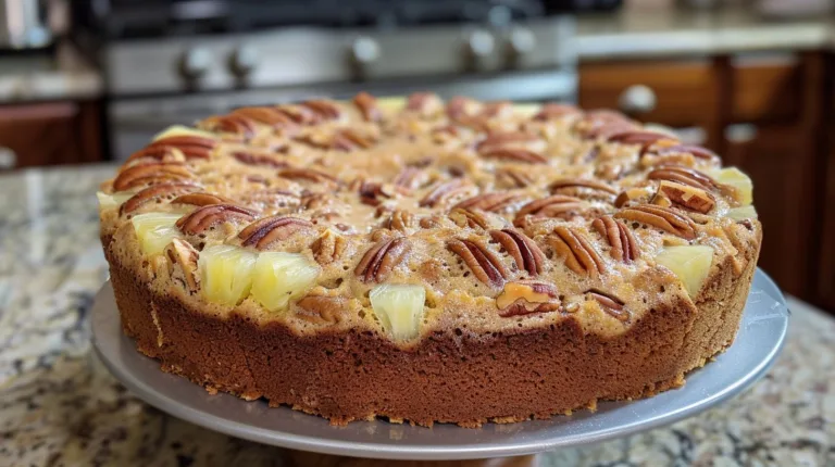 Southern Creamy Pineapple Pecan Cake Recipe