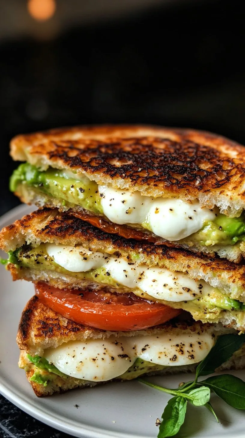 Avocado Mozzarella Tomato Grilled Cheese Recipe