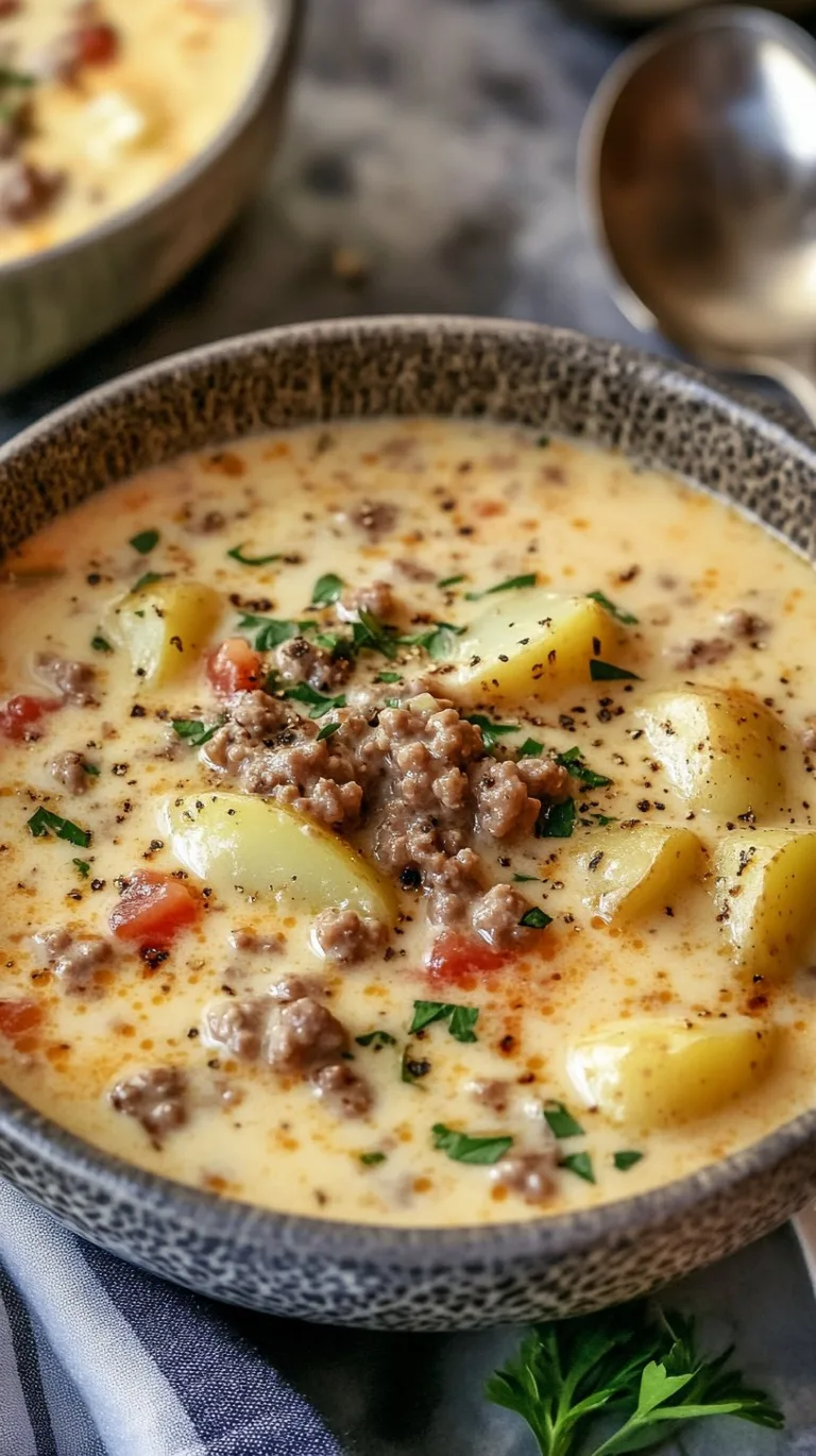 Cheesy Hamburger Potato Soup Recipe: Perfect Comfort Food