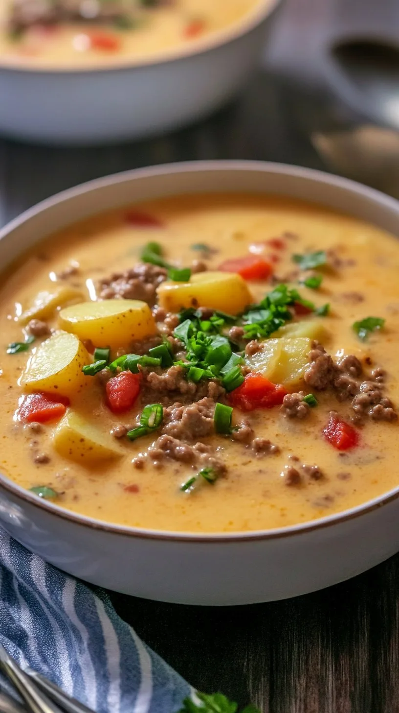 Cheesy Hamburger Potato Soup Recipe: Perfect Comfort Food