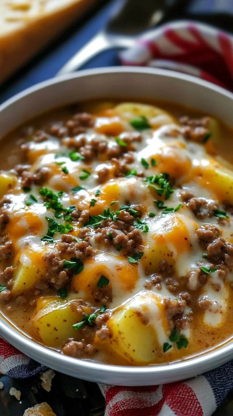 Cheesy Hamburger Potato Soup Recipe: Perfect Comfort Food