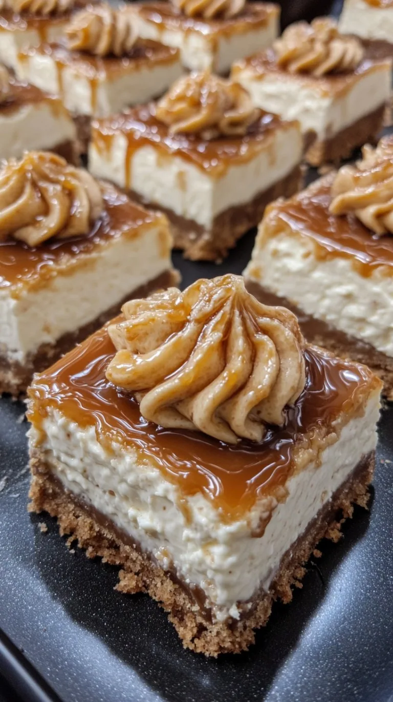Creamy Caramel Cheesecake Squares Recipe