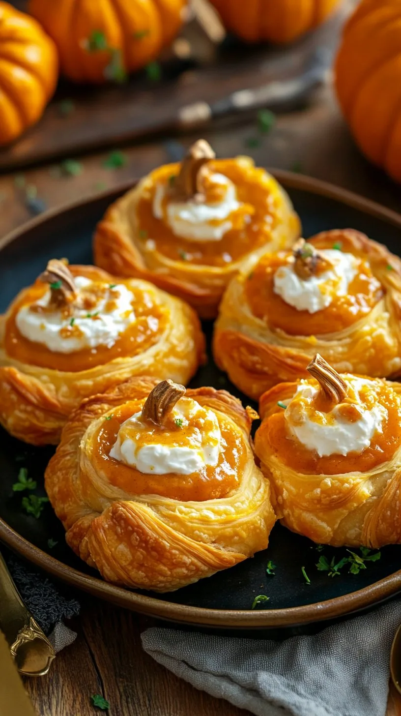 Crescent Pumpkins with Cream Cheese and Pumpkin Pie Filling