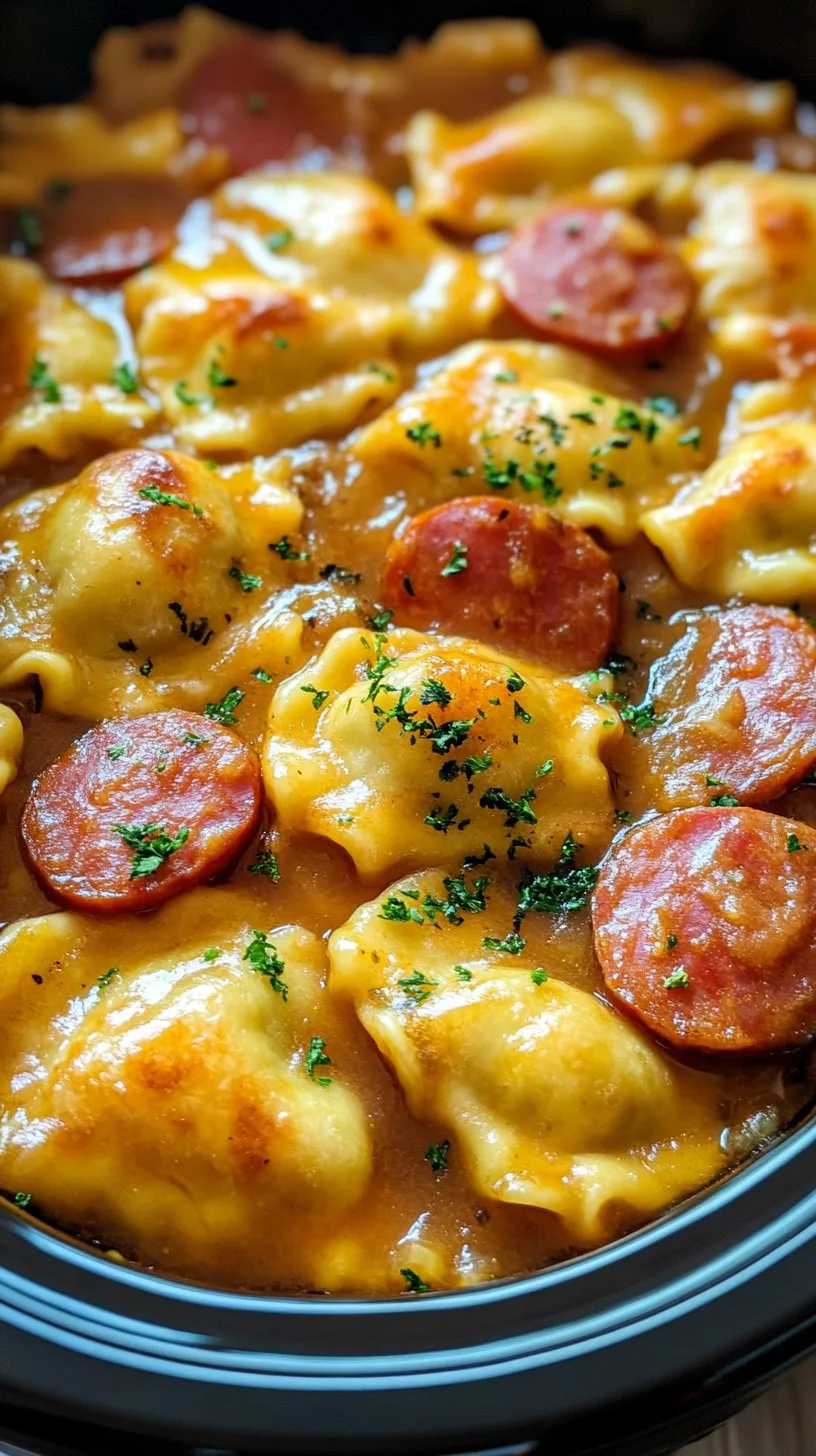 Crockpot Pierogi Casserole with Kielbasa Recipe