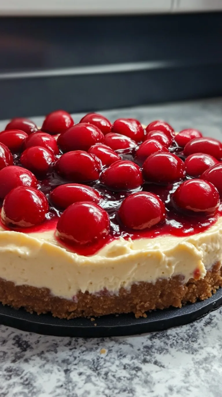Easiest No Bake Cherry Cheesecake Recipe