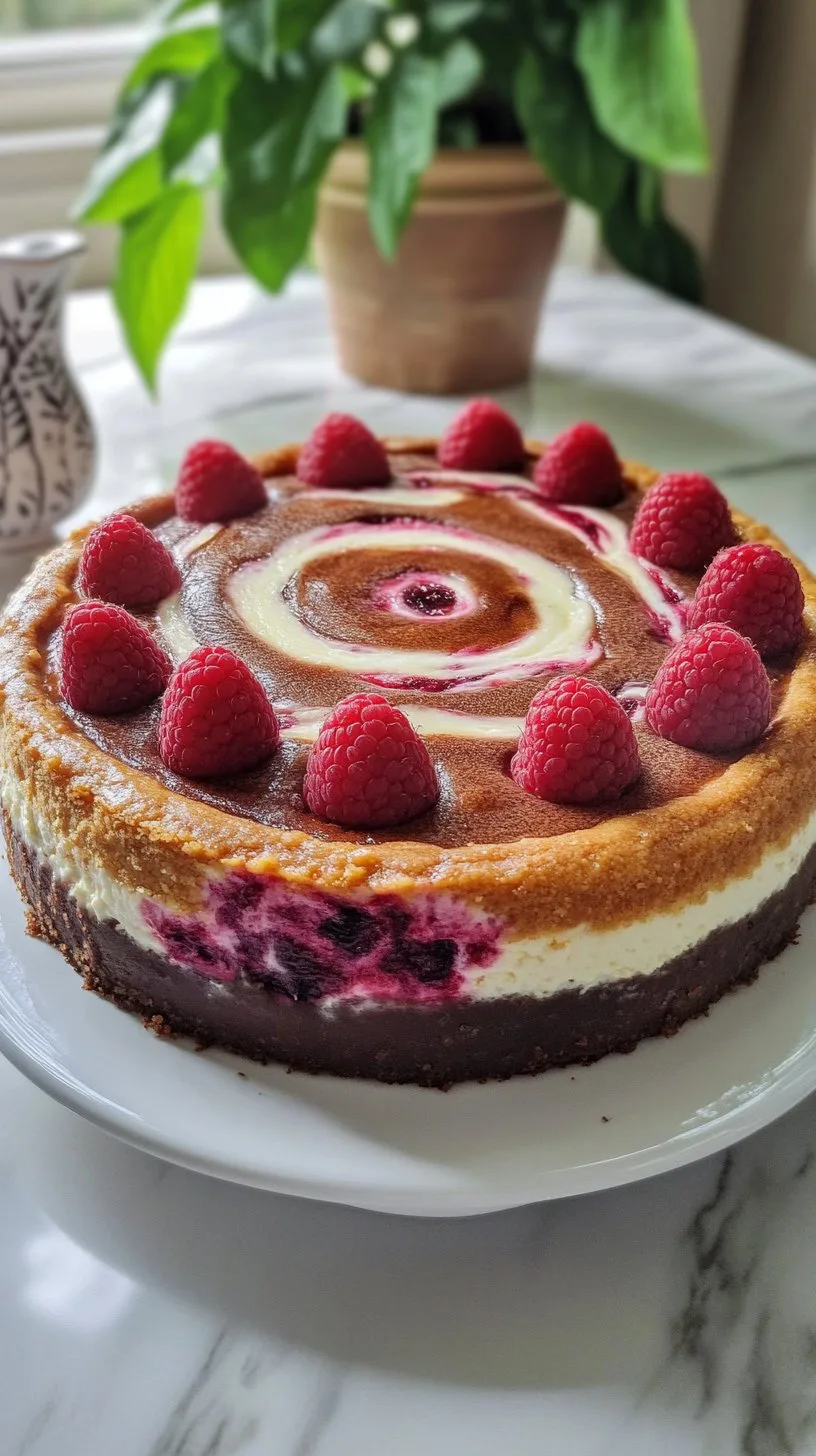 Elegant Raspberry White Chocolate Swirl Cheesecake Recipe