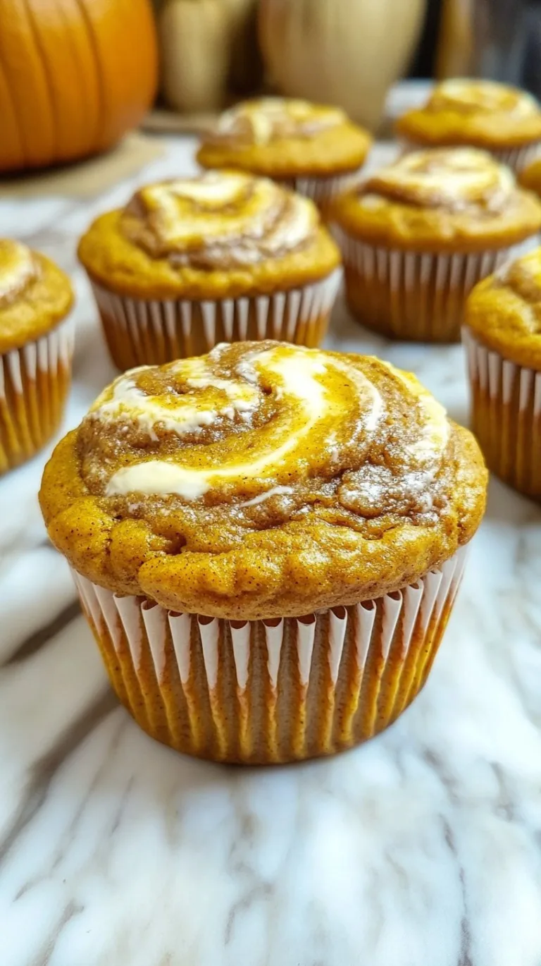 Fluffy Pumpkin Cream Cheese Swirl Muffins Recipe