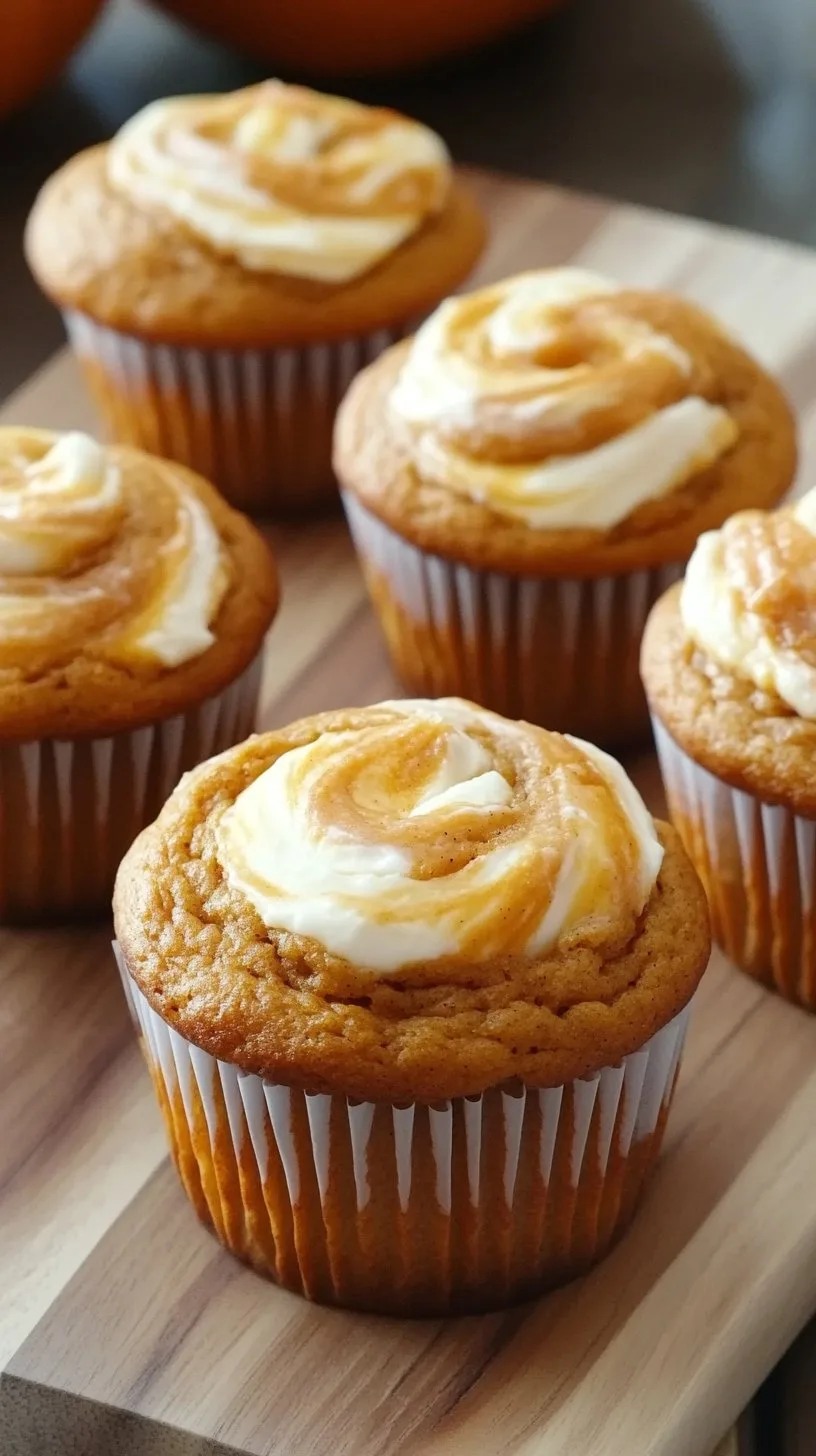 Fluffy Pumpkin Cream Cheese Swirl Muffins Recipe