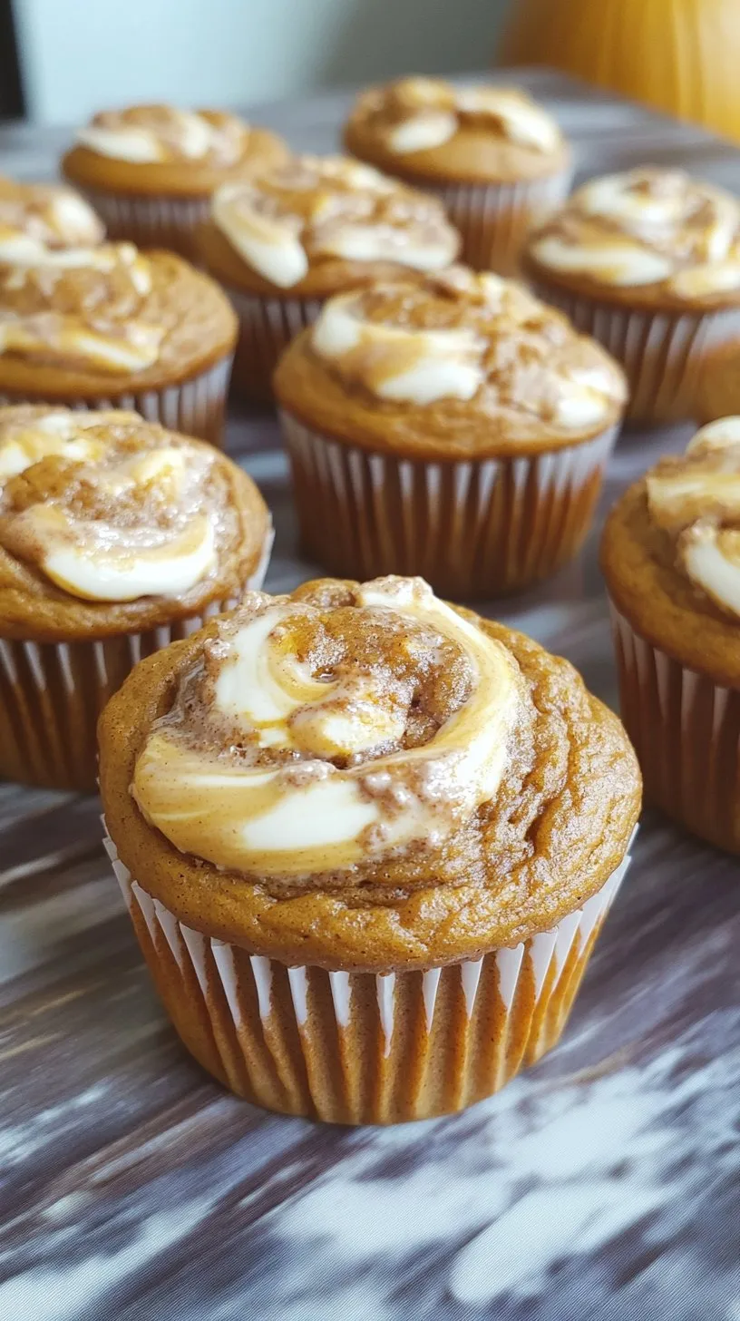 Fluffy Pumpkin Cream Cheese Swirl Muffins Recipe