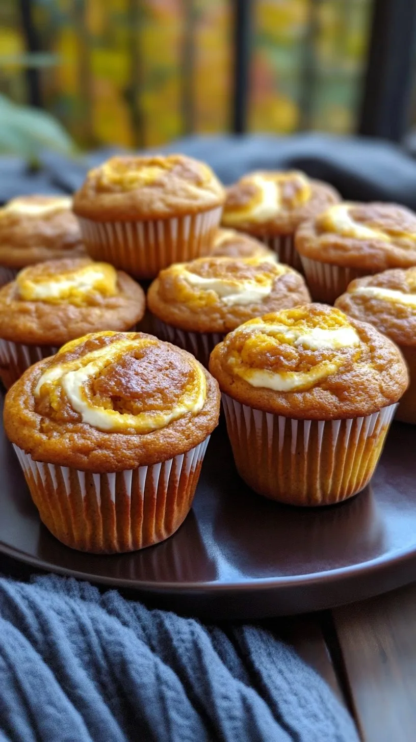 Fluffy Pumpkin Cream Cheese Swirl Muffins Recipe