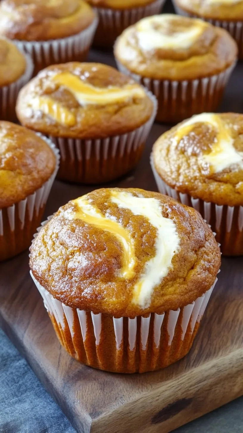 Fluffy Pumpkin Cream Cheese Swirl Muffins Recipe