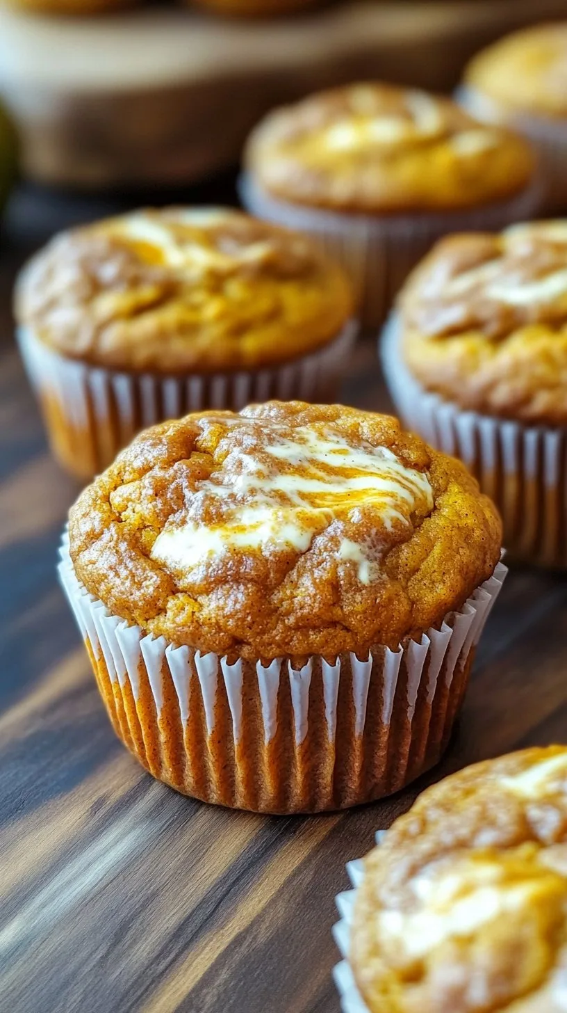 Fluffy Pumpkin Cream Cheese Swirl Muffins Recipe