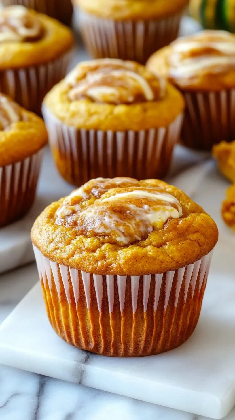 Fluffy Pumpkin Cream Cheese Swirl Muffins Recipe