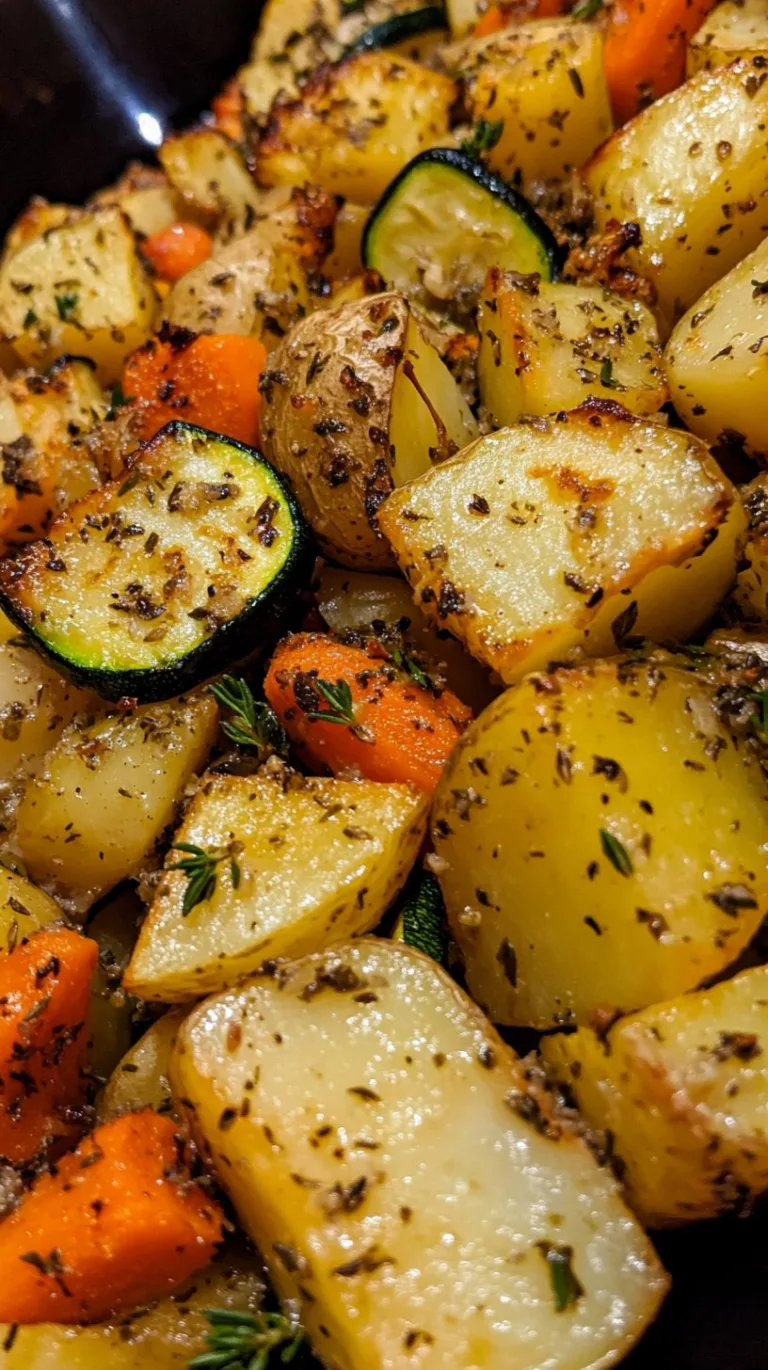 Garlic Herb Roasted Potatoes Carrots & Zucchini Recipe