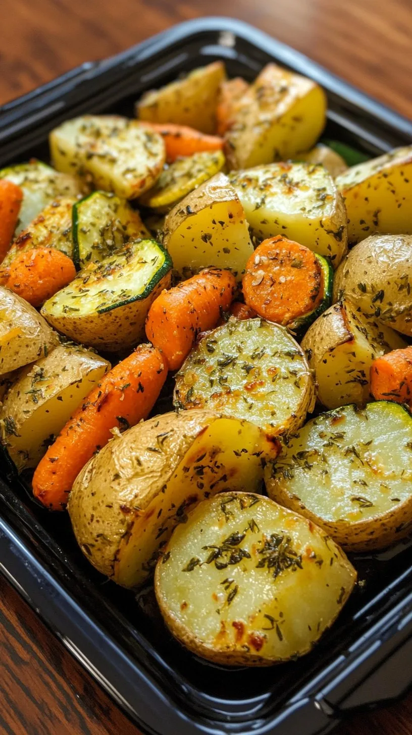 Garlic Herb Roasted Potatoes Carrots & Zucchini Recipe