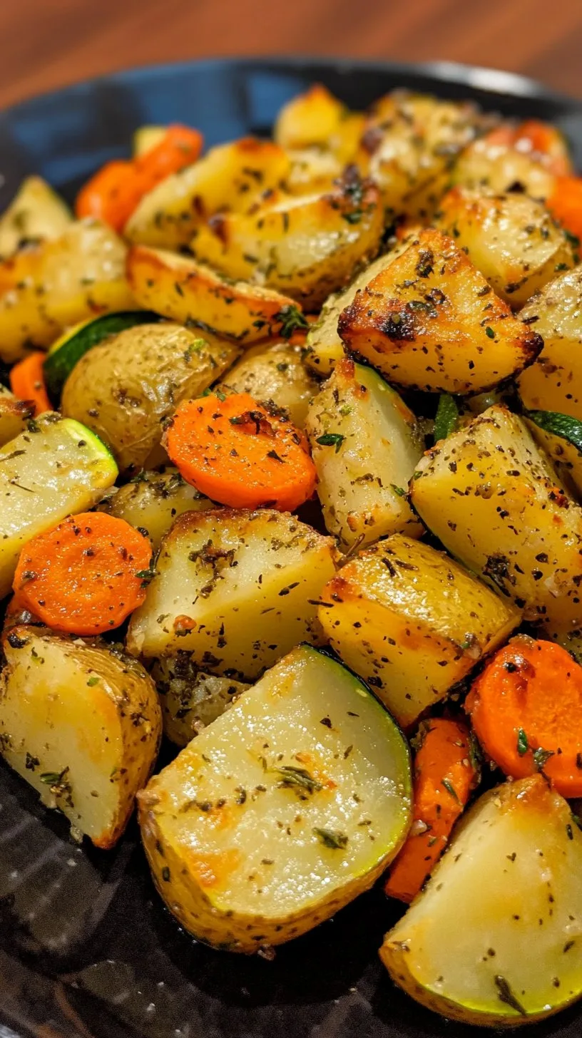 Garlic Herb Roasted Potatoes Carrots & Zucchini Recipe