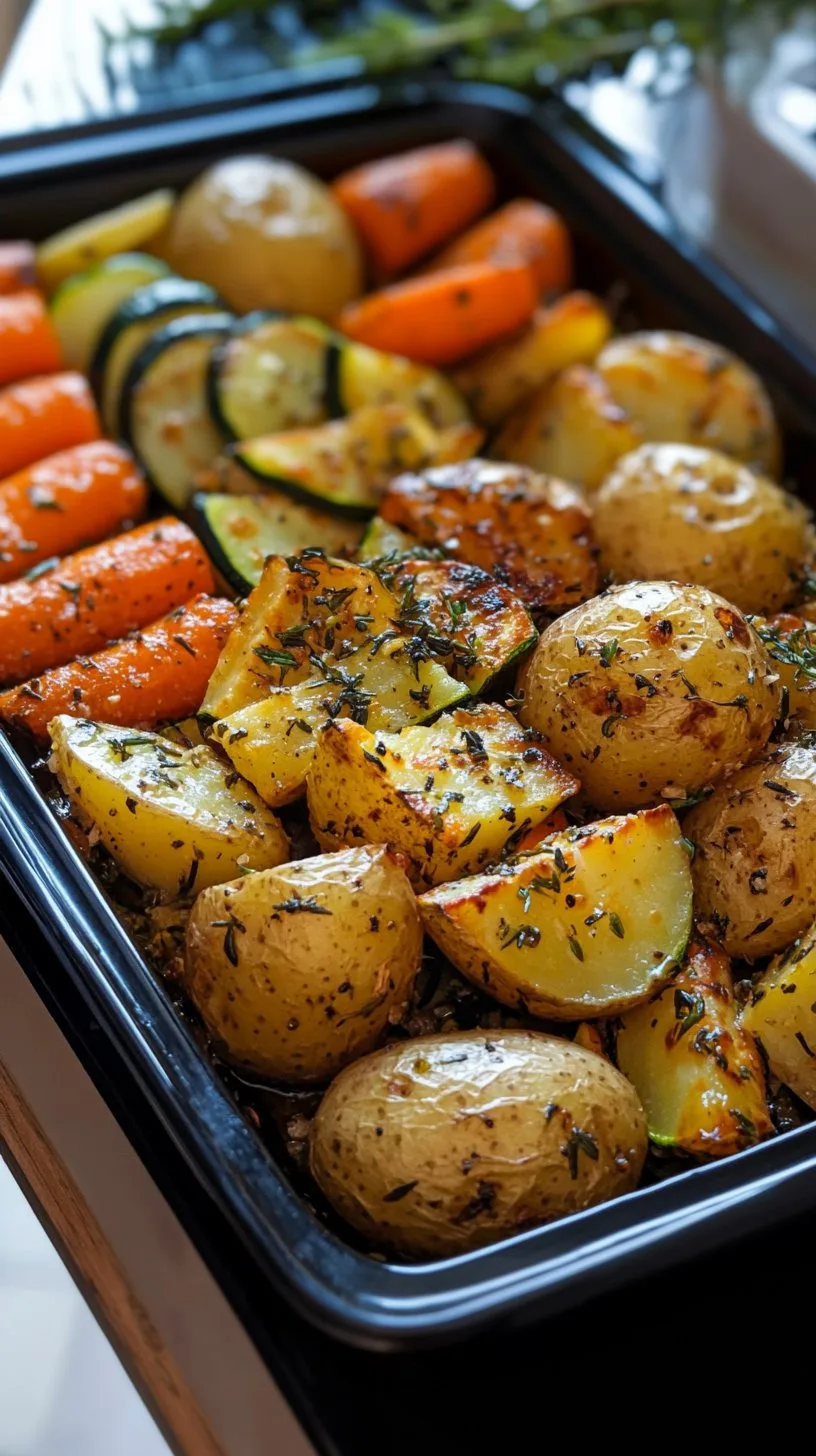 Garlic Herb Roasted Potatoes Carrots & Zucchini Recipe