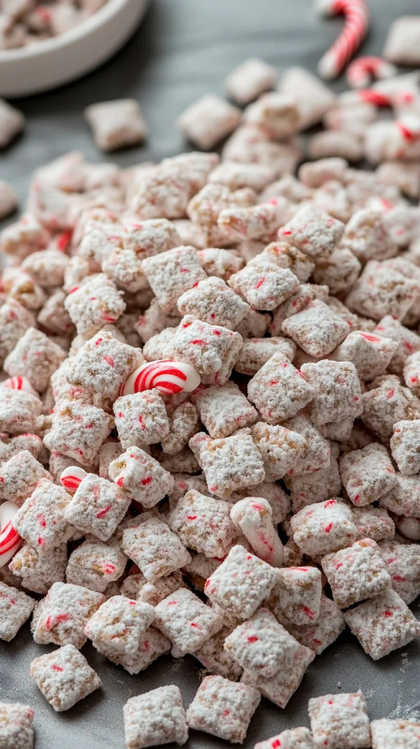 Holiday Peppermint Candy Cane Puppy Chow Recipe