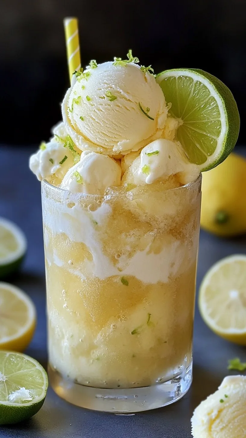 Lemon Lime Ice Cream Float Recipe - Refreshing Dessert