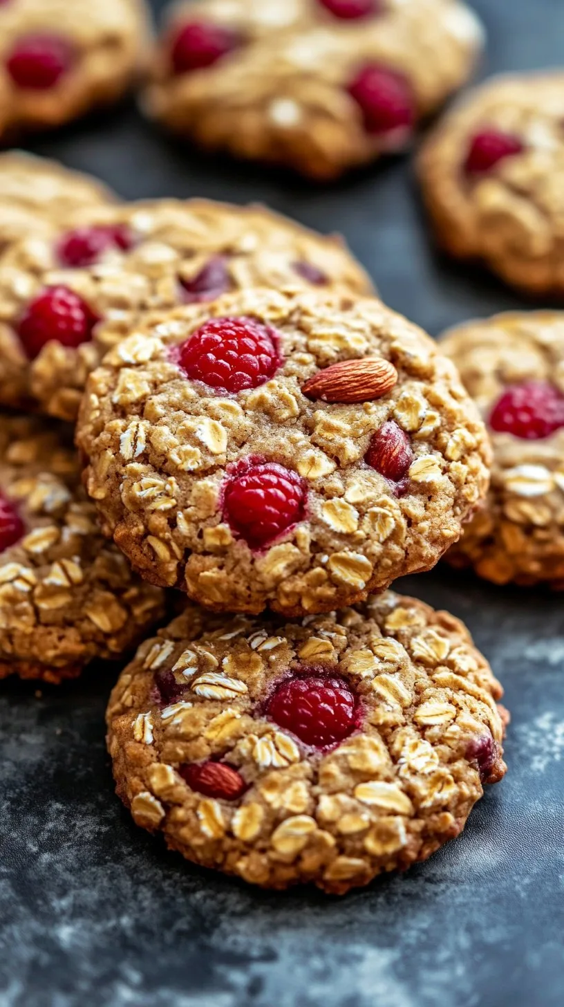 Raspberry Almond Oat Breakfast Cookies Recipe