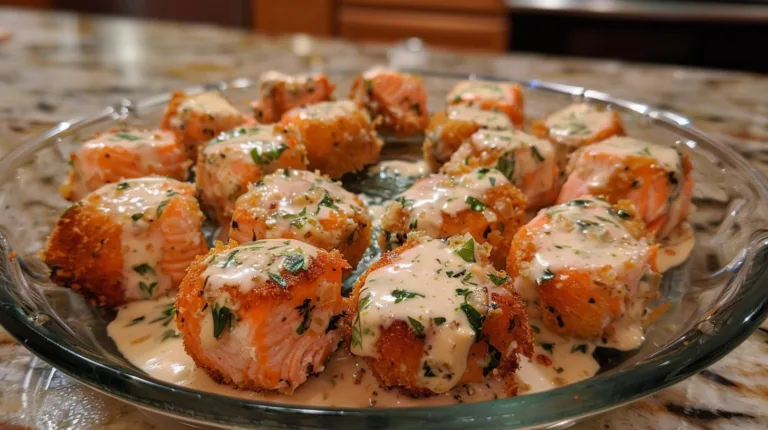 Salmon Bites with Garlic Cream Sauce: A Delicious Recipe