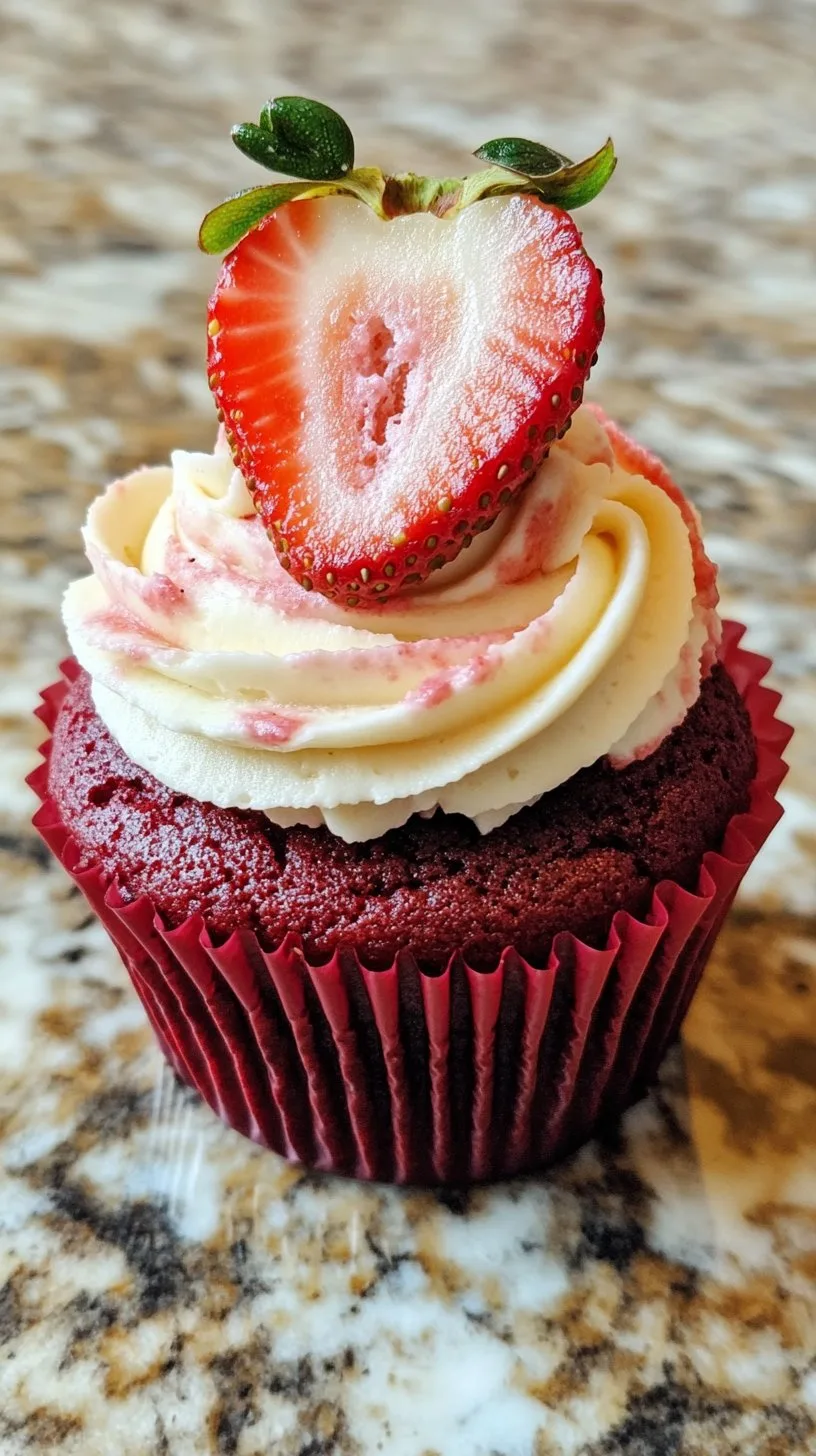 Strawberry Cheesecake Red Velvet Cupcakes Recipe