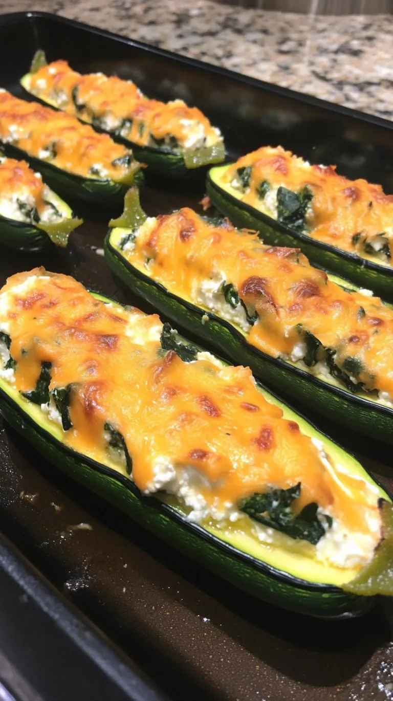 Stuffed Zucchini Boats with Ricotta and Spinach Recipe