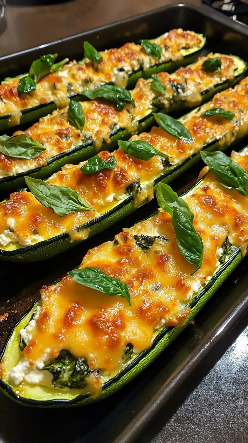 Stuffed Zucchini Boats with Ricotta and Spinach Recipe