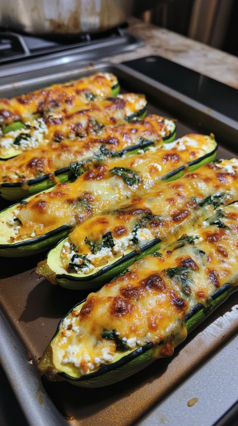 Stuffed Zucchini Boats with Ricotta and Spinach Recipe