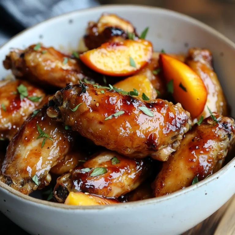 Hot Honey Peach Wings: Sweet & Spicy Delight