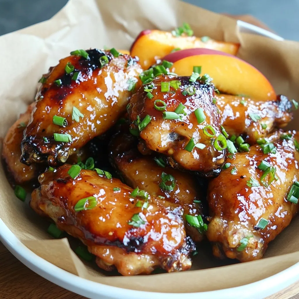 Hot Honey Peach Wings: Sweet & Spicy Delight