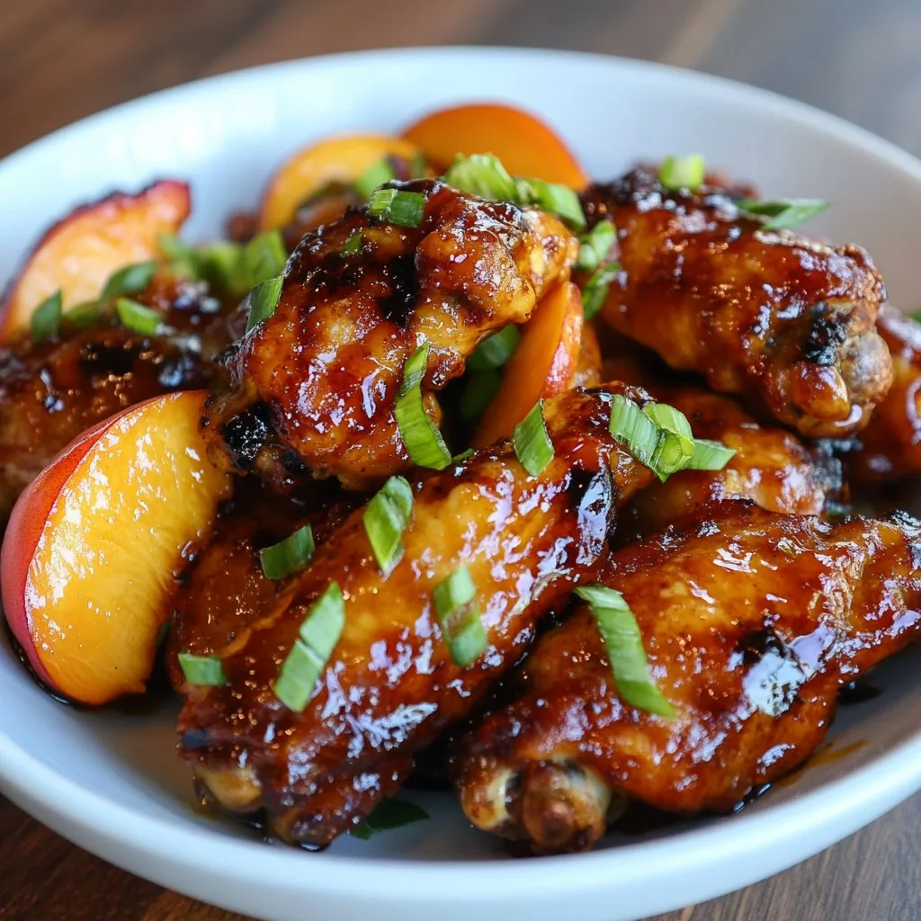 Hot Honey Peach Wings: Sweet & Spicy Delight