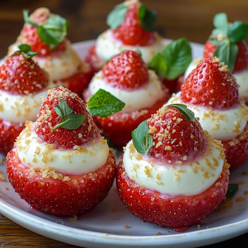 Cheesecake Deviled Strawberries Recipe Delight