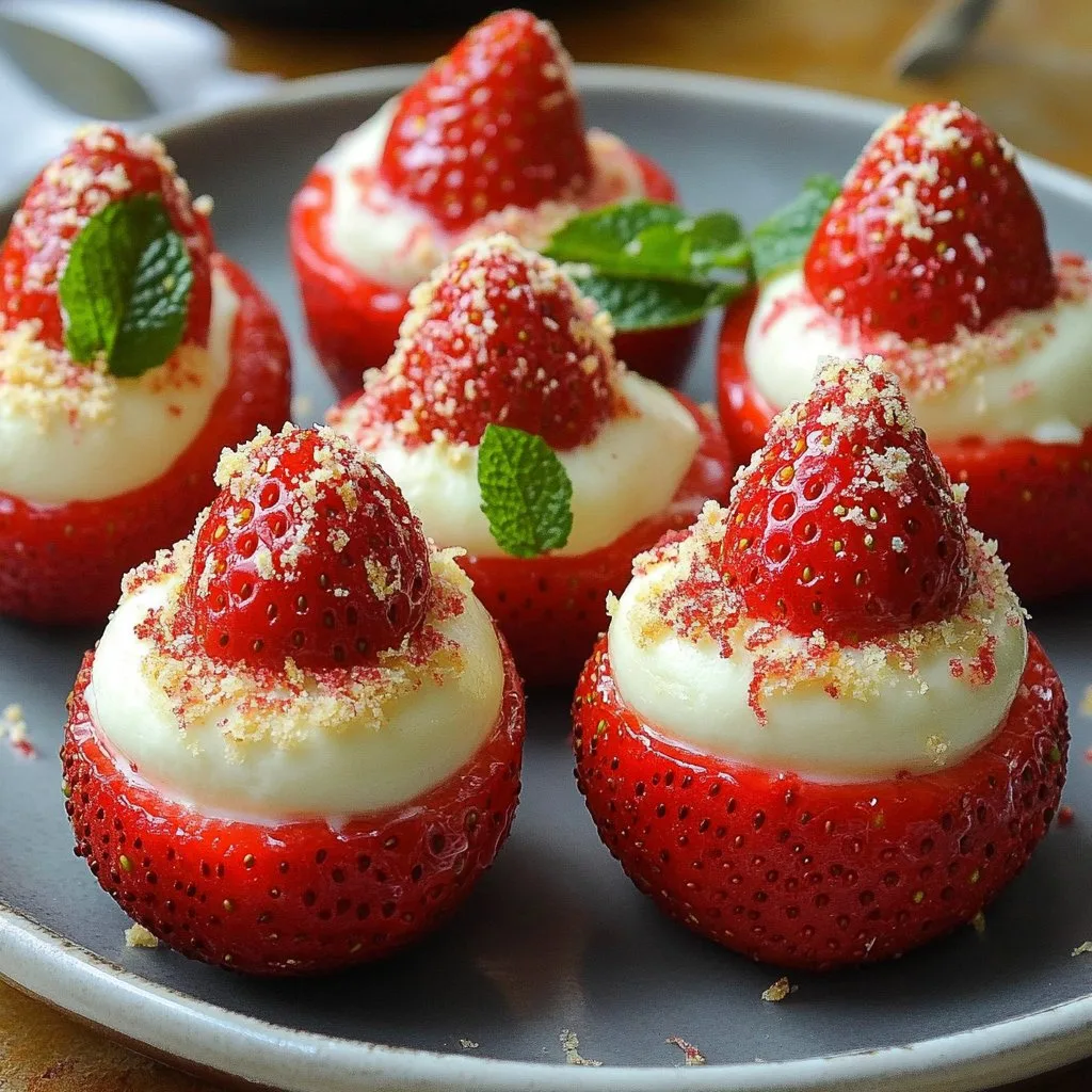 Cheesecake Deviled Strawberries Recipe Delight