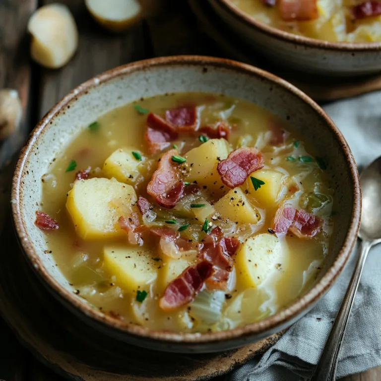 Irish Bacon Cabbage and Potato Soup Recipe