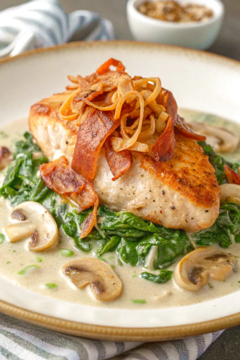 Smothered Chicken with Creamed Spinach Recipe