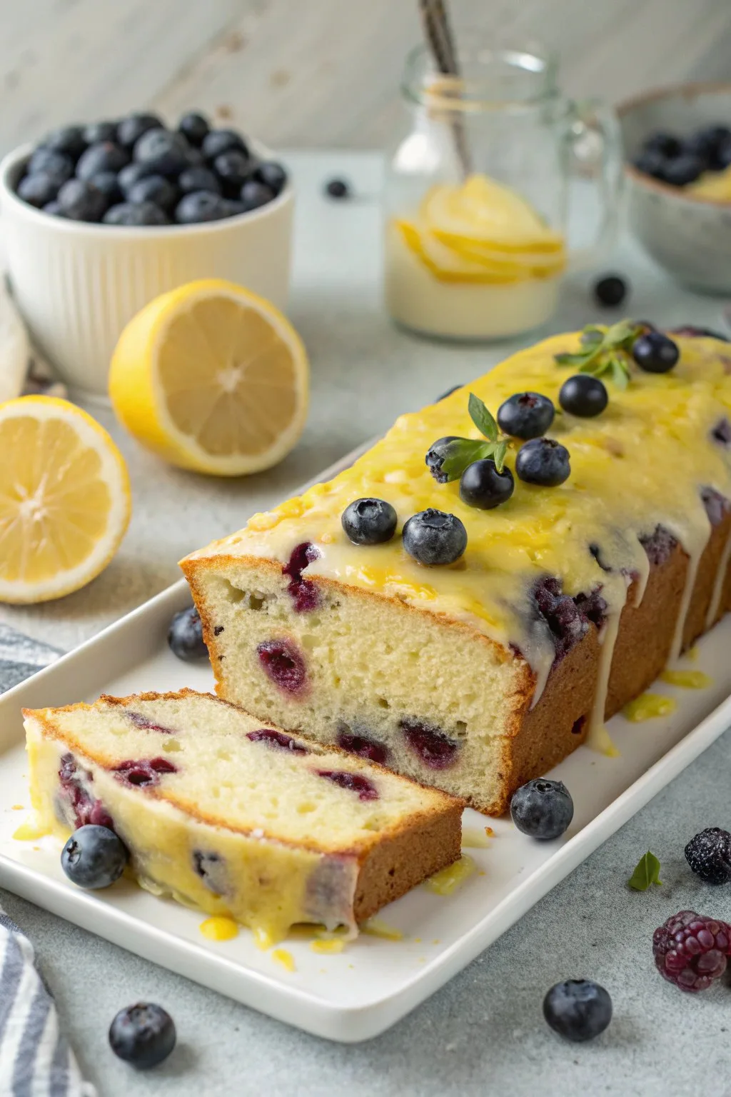 Lemon Blueberry Loaf with Lemon Glaze Recipe