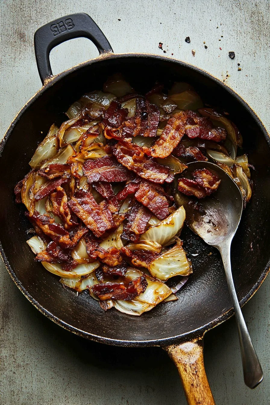 Fried Cabbage with Bacon Onion and Garlic Recipe