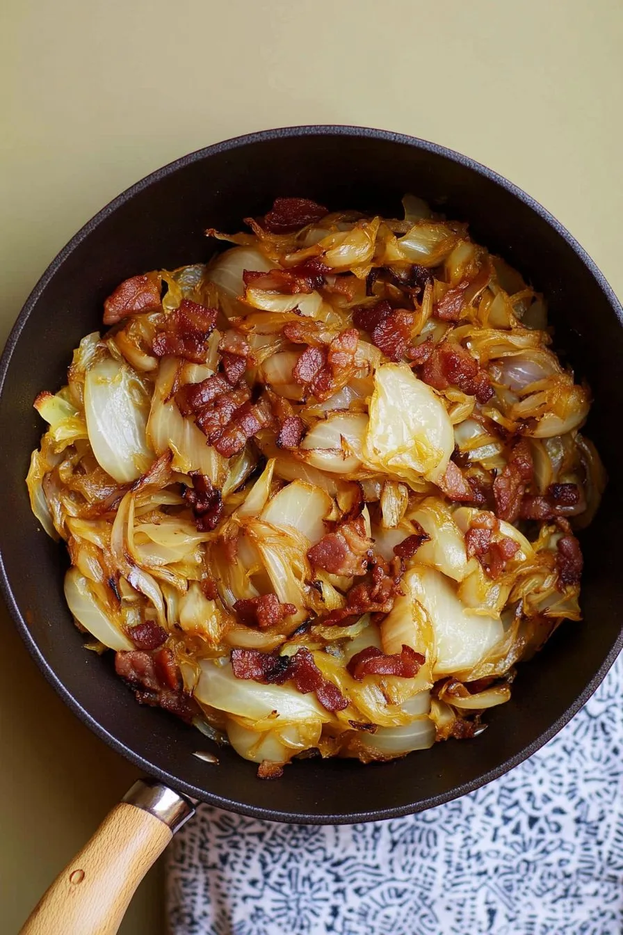 Fried Cabbage with Bacon Onion and Garlic Recipe