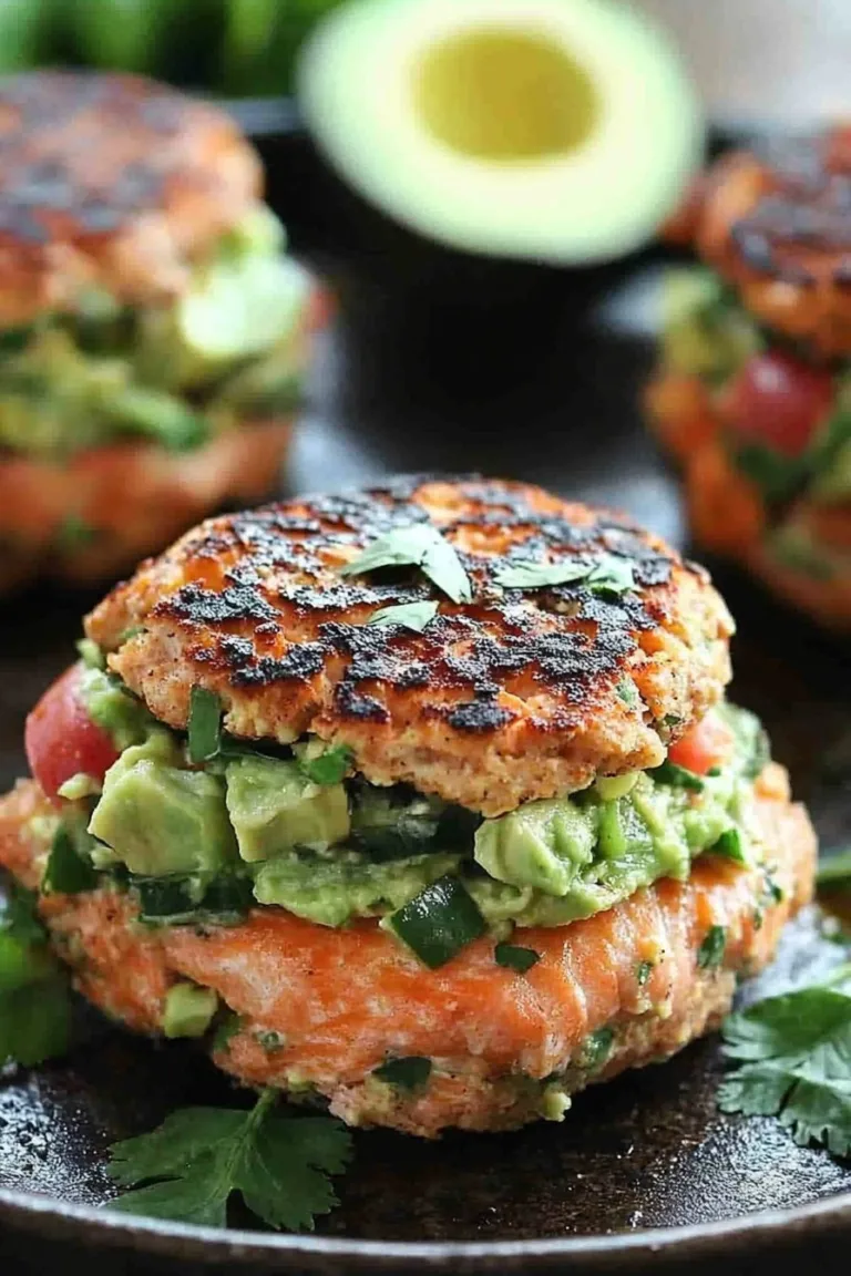 Grilled Salmon Burgers with Avocado Salsa Delight