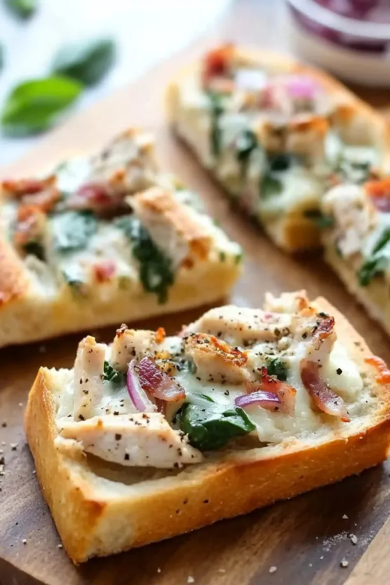 Chicken Alfredo Garlic Bread Pizza