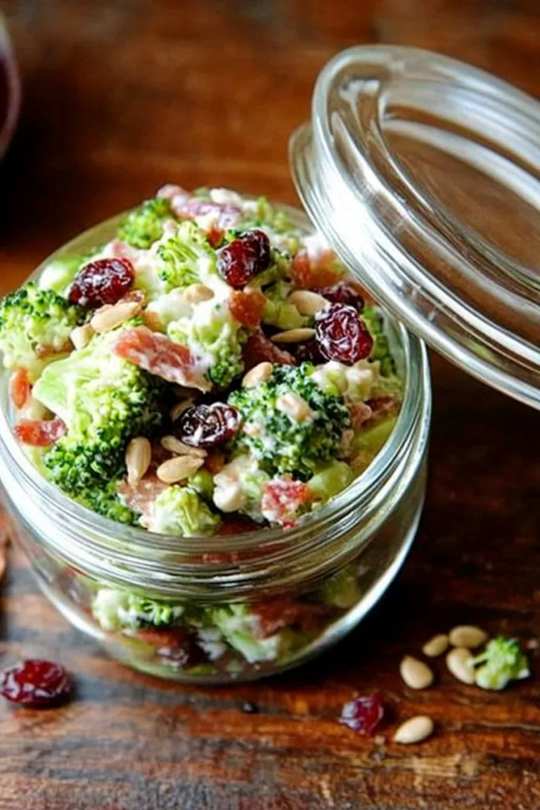 Broccoli Salad with Sunflower Seeds Cranberries