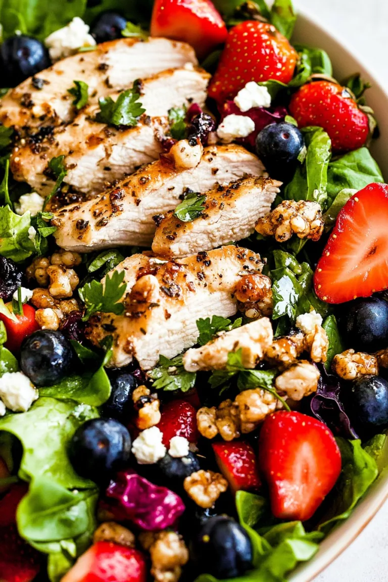 Salad Game with Strawberry Chicken Salad and Balsamic Dressing