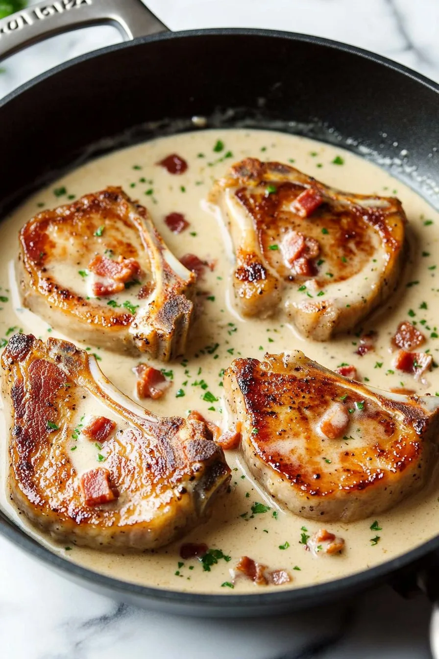 Creamy Bacon Pork Chops Recipe - Easy & Delicious Dinner