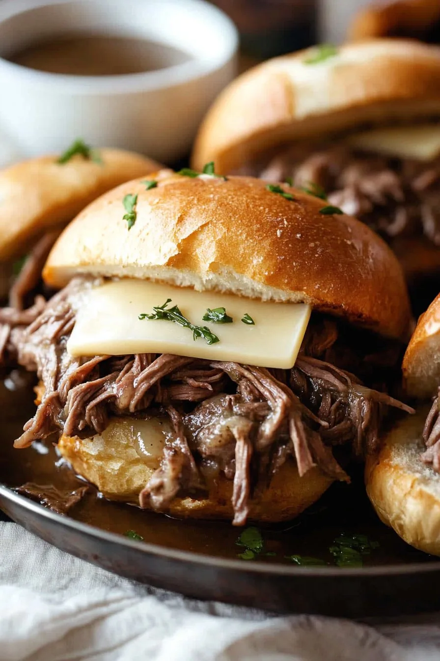 Slow Cooker French Dip Sandwiches