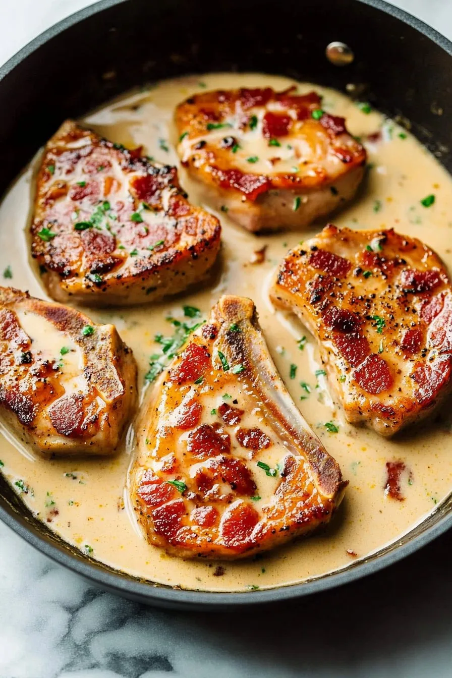 Creamy Bacon Pork Chops Recipe - Easy & Delicious Dinner